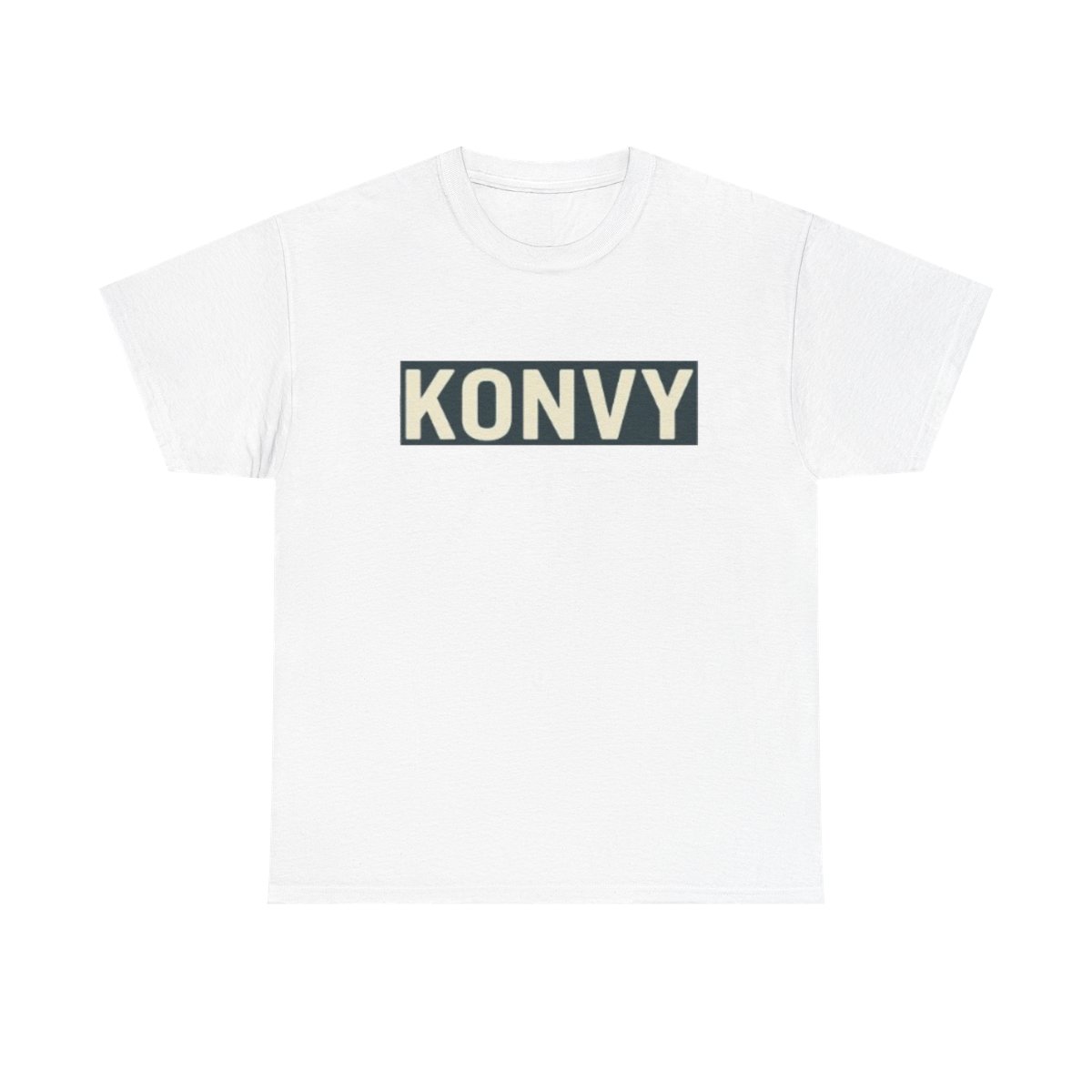 KONVY Box Logo Tee | White Graphic T-Shirt | Konvy Streamer Merch - alternate angle 3, merchandise