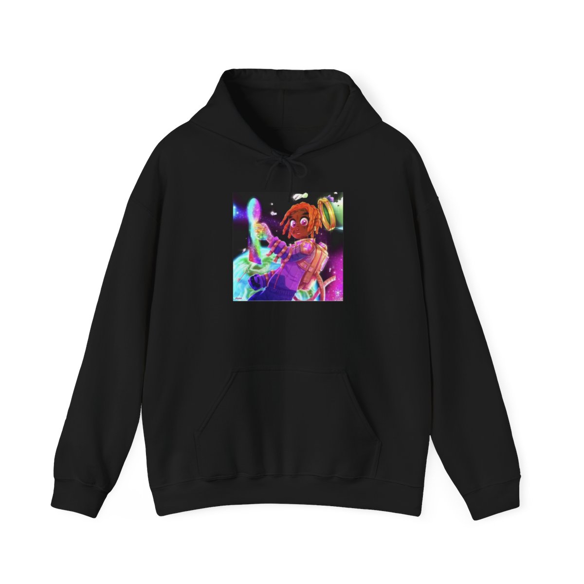Neon Space Mermaid Hoodie | Colorful Cosmic Illustration | Konvy Streamer Merch - alternate angle 3, merchandise