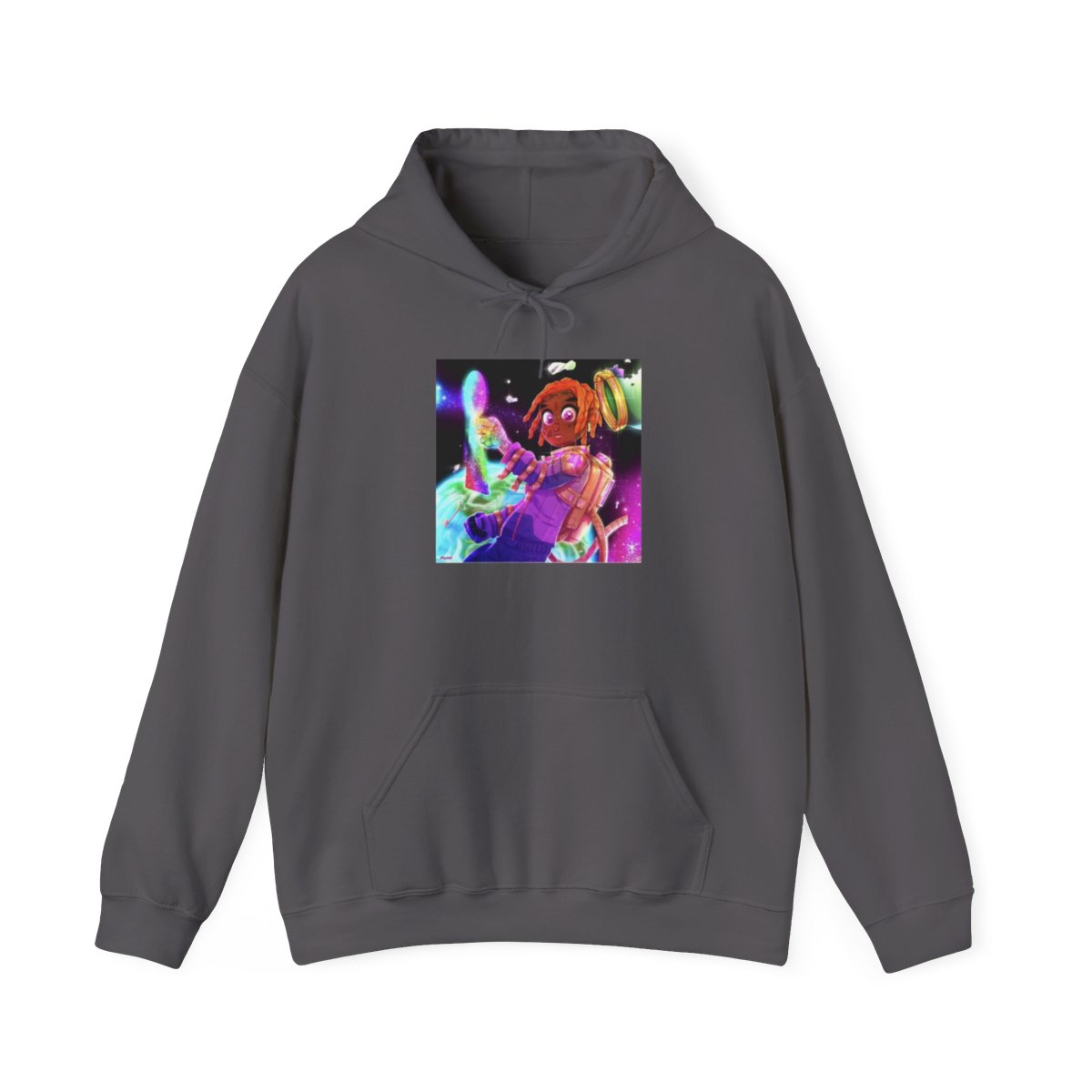 Neon Space Mermaid Hoodie | Colorful Cosmic Illustration | Konvy Streamer Merch - alternate angle 2, merchandise