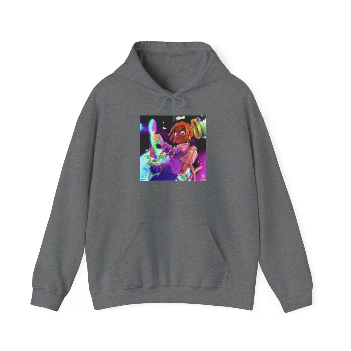 Neon Space Mermaid Hoodie | Colorful Cosmic Illustration | Konvy Streamer Merch - alternate angle 5, merchandise